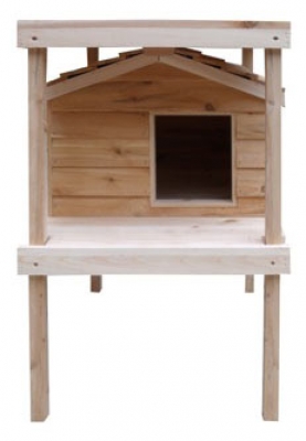 Wooden Cat House with Platform & Loft by CozyCatFurniture.com, Free Shipping
