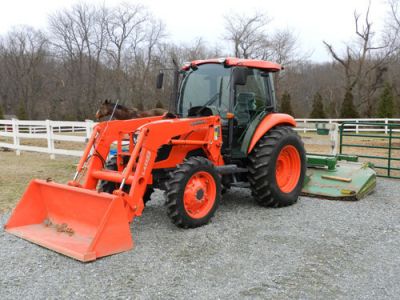 2010 Kubota M7040HDC w/ Loader, Boss V Plow and JD MX10 Mower