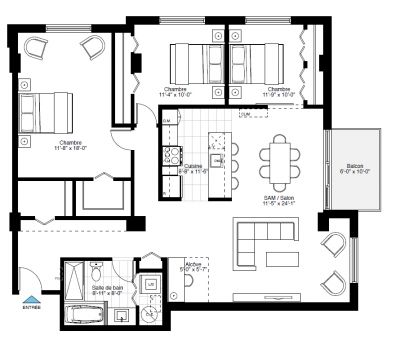NEW CONDO - 3-BDRS + ALCOVE - 1,500 SQ FT*HARDWOOD*A/C*W/D OUTLETS*INDOOR PARKING 