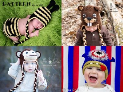 Handmade Crocheted Animal Hats for Adults, kids and babies
