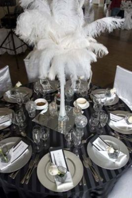 Ostrich Feather Centerpieces