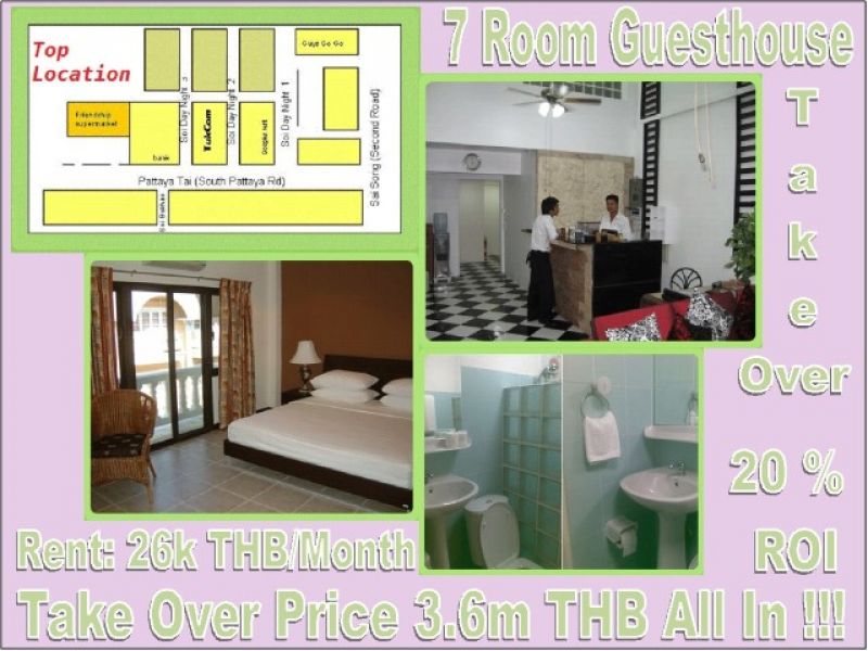 Pattaya 7 Rooms Guesthouse  with Shop Take  Over