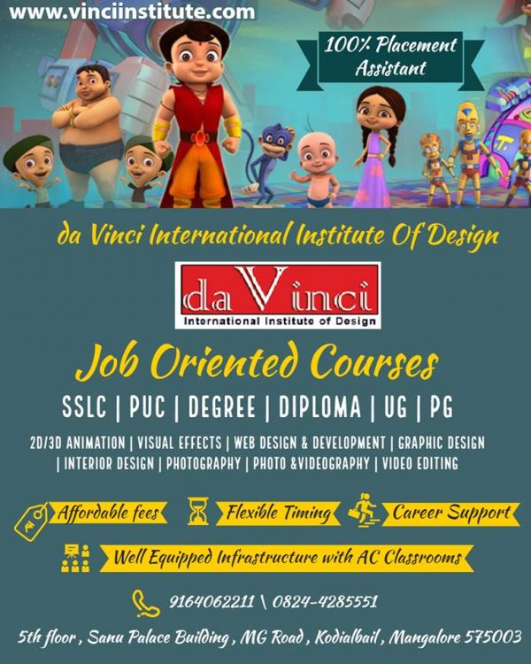 Animation interior web graphic design institute in mangalore