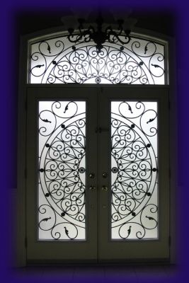 WROUGHT IRON & DECORATIVE GLASS DOOR INSERTS
