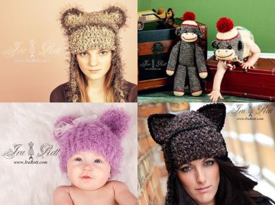 Handmade Crocheted Animal Hats for Adults, kids and babies