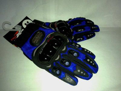 New Pro-Biker Motorcycle Racing Gloves - Black, Red, and Blue