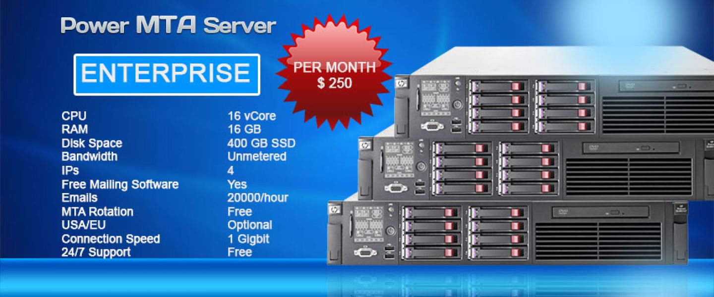 Our Power MTA Servers. Send Millions of emails daily efficiently at low cost!