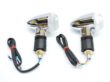 Universal Turn Signal Bulbs - Carbon fiber / Chrome