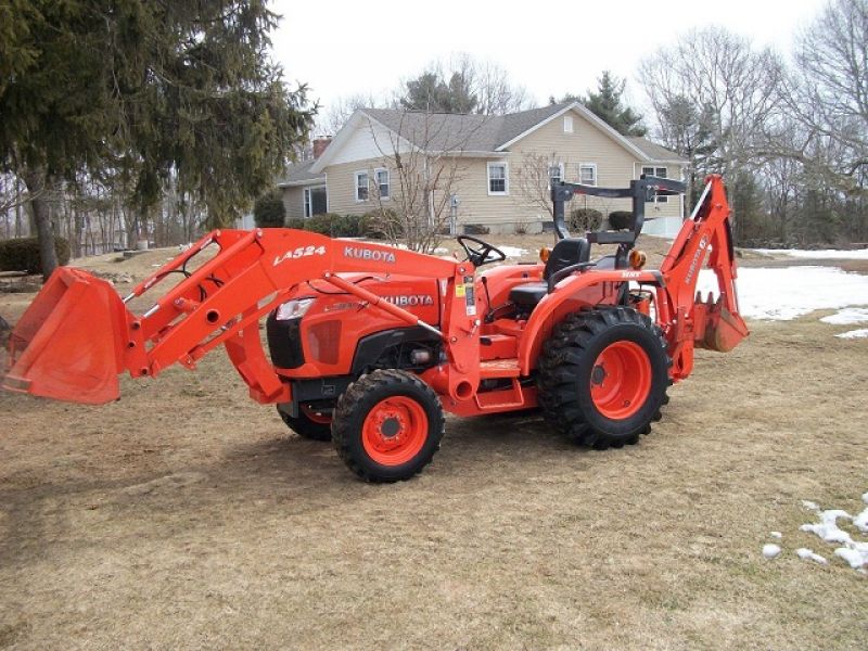 2012 Kubota L3800 4WD Loader Backhoe Forks