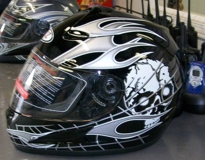 *NEW* ZRZ Helmet - Black with Skull and Flames