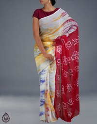 Online shopping for chiffon shibori sarees collection by unnatisilks