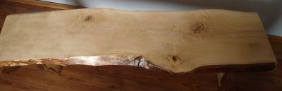 Custom Live Edge Birch Bark Slab Bench  $500