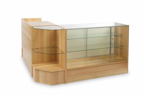 Glass Display Showcase Cabinet-Wholesale Cash Counter-Register Wrap Stand 