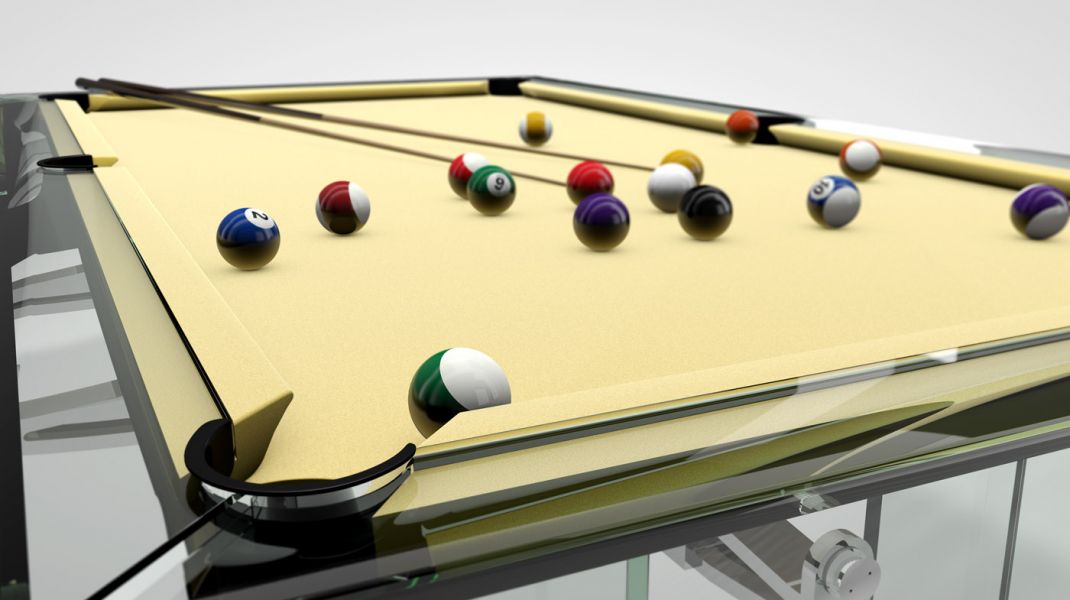 Sensational Billiards tempered glass house design innovation in an impressive