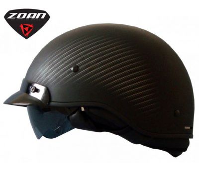 *NEW* Zoan Route 66N Carbon Look Half Motorcycle Helmet