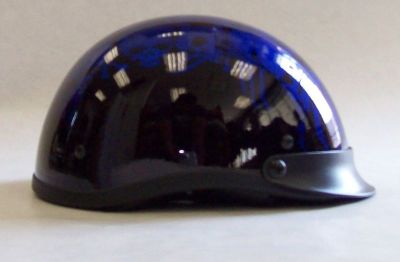 *NEW* Streetz Blue Skull Half Motorcycle Helmet - 5004