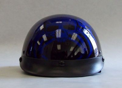 *NEW* Streetz Blue Skull Half Motorcycle Helmet - 5004