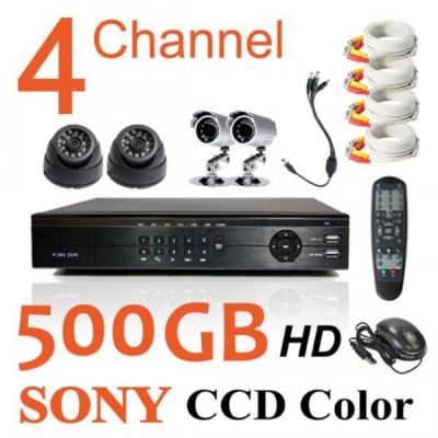 4 Camera Security System - CCTV Standalone DVR