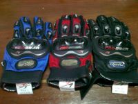 New Pro-Biker Motorcycle Racing Gloves - Black, Red, and Blue