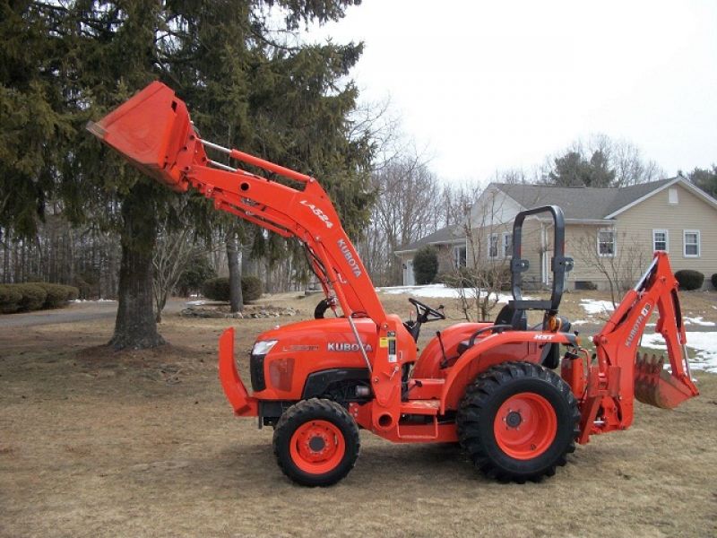 2012 Kubota L3800 4WD Loader Backhoe Forks