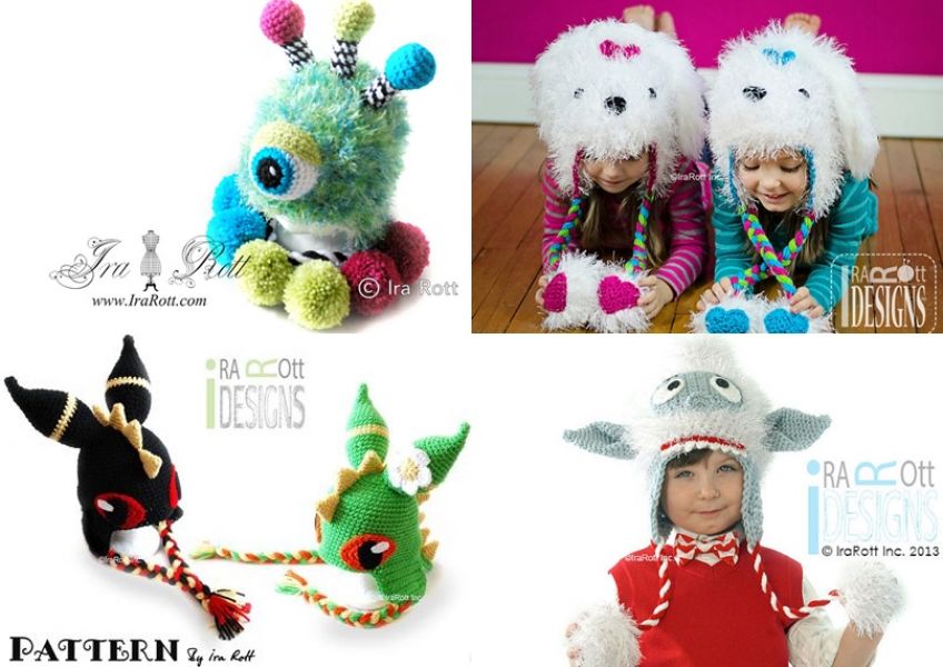 Handmade Crochet Animal Hats, Alien Monster Hats & Crochet Patterns