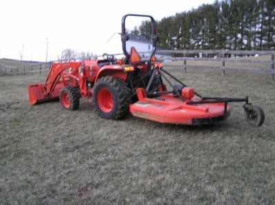 2011 Kubota L3800 HST w/ Trailer, Loader, Rotary Cutter 4WD