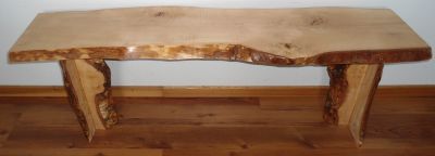 Custom Live Edge Birch Bark Slab Bench  $500