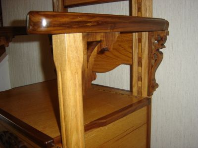 New Handcrafted Oak/Walnut Inlaid Deacon's Chair