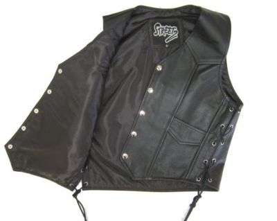 Classic Style Motorcycle Biker Vest - Authentic Leather