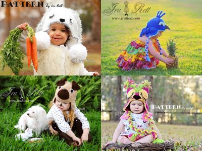 Crochet Animal hats, Alien Monster Hats, Photo Props and Crochet Patterns