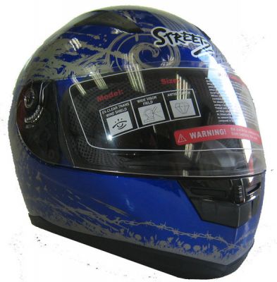 **NEW** Streetz Full Face Blue Graffiti Helmet - Blue or Black