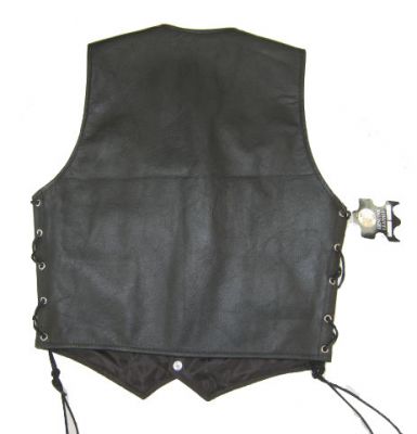 Classic Style Motorcycle Biker Vest - Authentic Leather