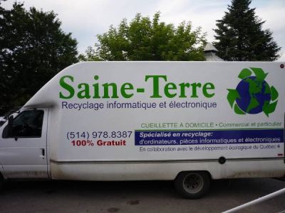 SAINE-TERRE recycling of computer and electronics.