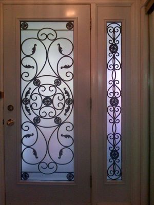 WROUGHT IRON & STAINED GLASS DOOR INSERTS