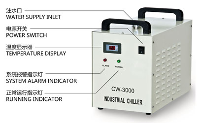 S&A water-cooled chiller CW-3000 AC220V, 50Hz for co2 laser or CNC spindle