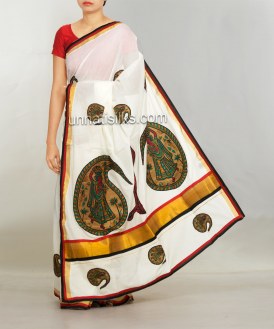 Online shopping for kerala kasavu cotton sarees by unnatisilks