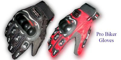 New Pro-Biker Motorcycle Racing Gloves - Black, Red, and Blue