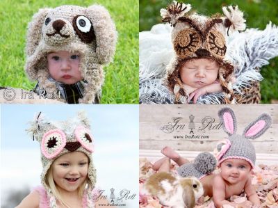 Handmade Crocheted Animal Hats for Adults, kids and babies