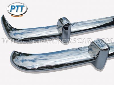1956 1971 VW Karmann Ghia EU Stainless Steel Bumpers with overriders