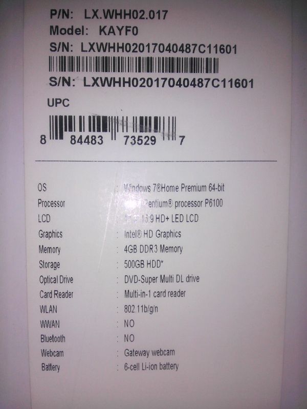 Gateway NV79 Laptop.  (Recently Updated n Looking to Trade)