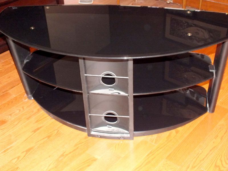 Smoked Glass 3 Shelf TV stand