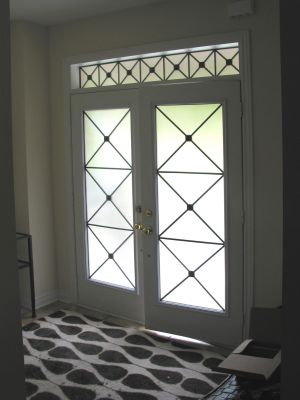 WROUGHT IRON & STAINED GLASS DOOR INSERTS