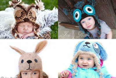 Handmade Crocheted Animal Hats for Adults, kids and babies